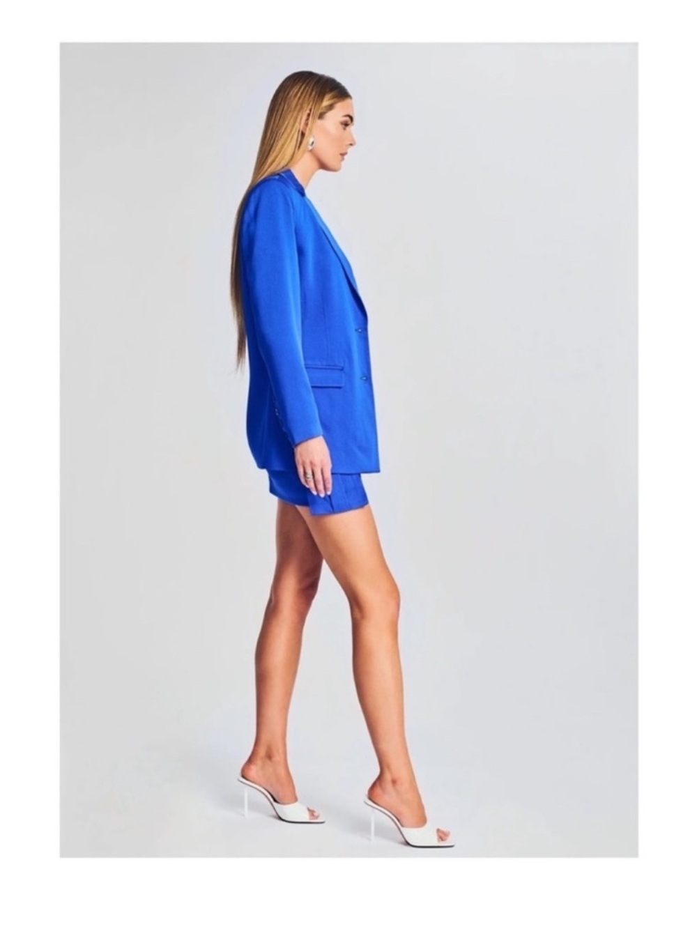New! SER.O.YA Vienna Oversized Blazer Jacket in Royal Blue - Picture 5 of 12